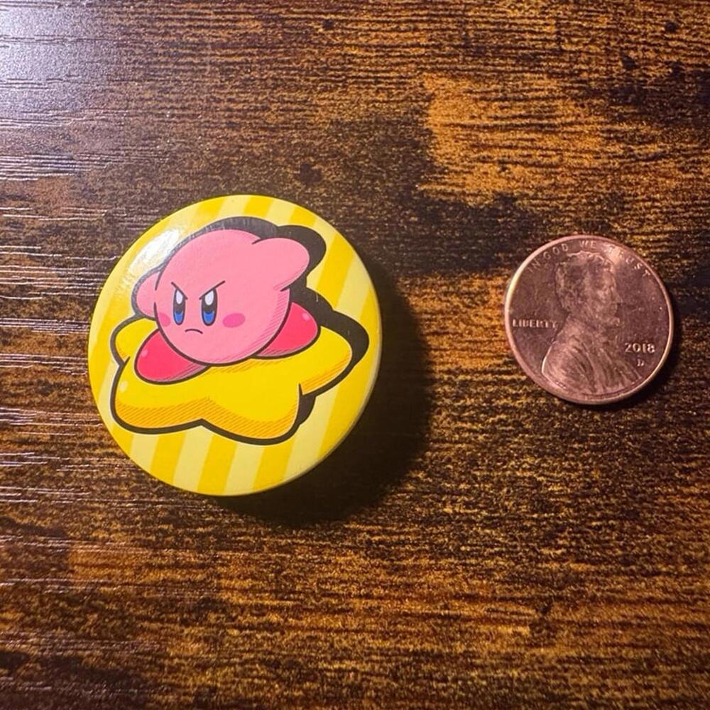 Kirby Riding Star 2.25in Button Pin